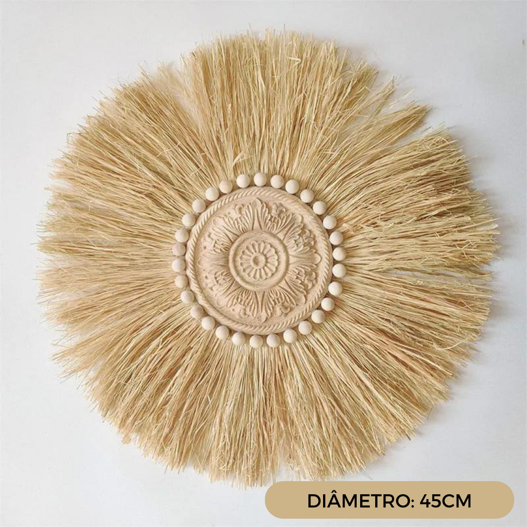 Decoração de Parede em Palha natural
