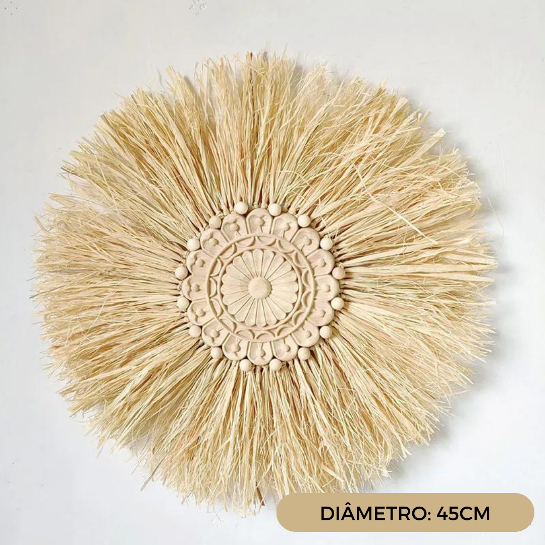 Decoração de Parede em Palha natural